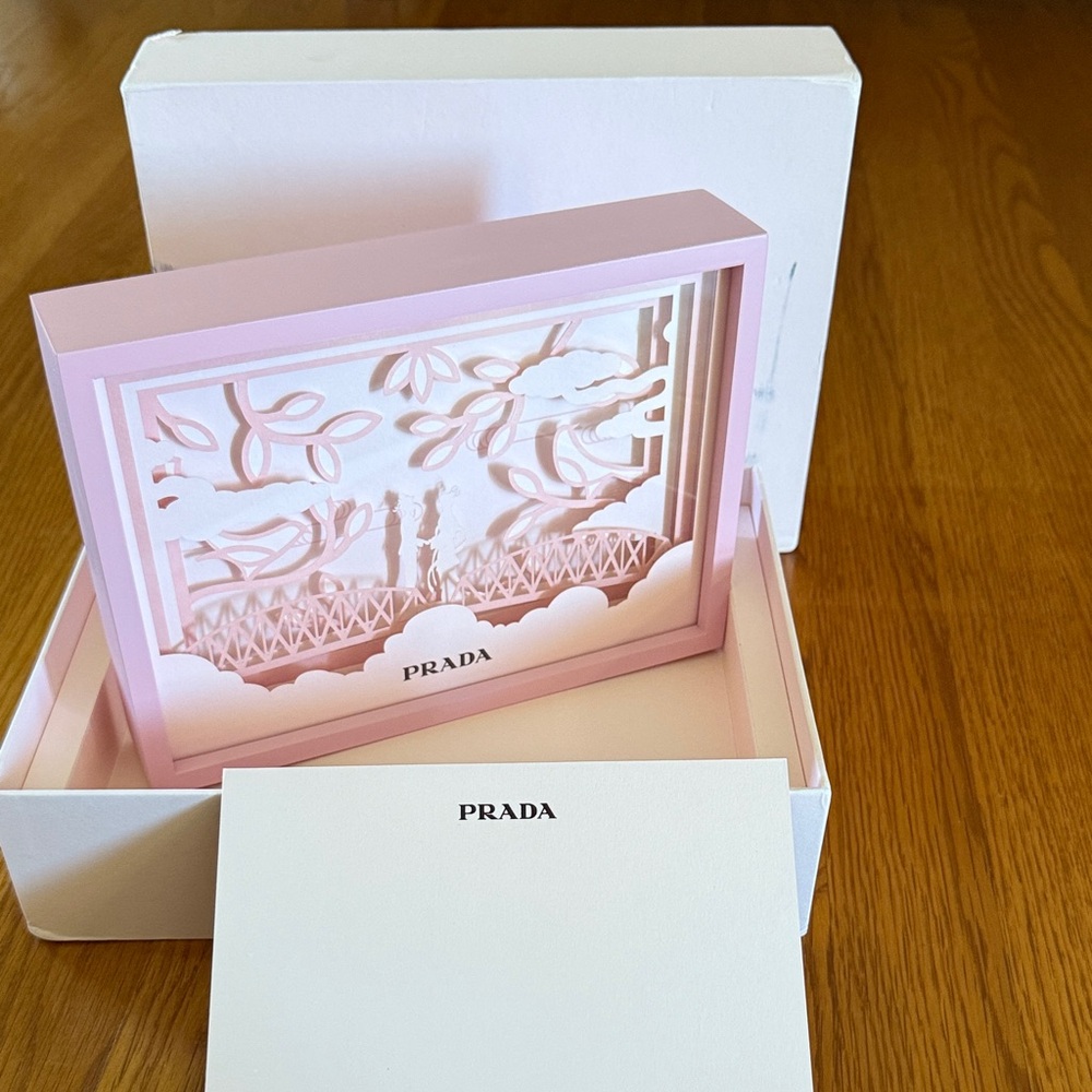 Prada Qixi 2025 pink frame in the box.